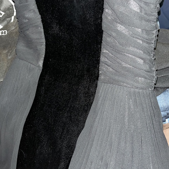 $345 Anthropologie 2brych Sz 0 Velvet party dress gorgeous new nwt pleated lbd - Picture 12 of 16